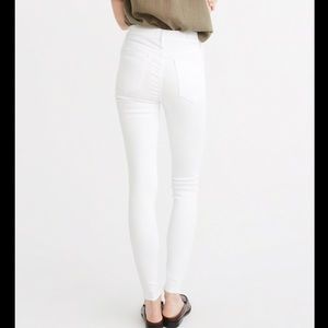 Abercrombie high rise super skinny white jeans